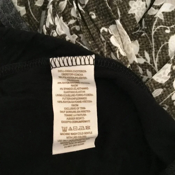 Free People  Mini Dress XS Lace Beaded Floral Gray Black Sleeveless Fit Flare - Picture 10 of 11